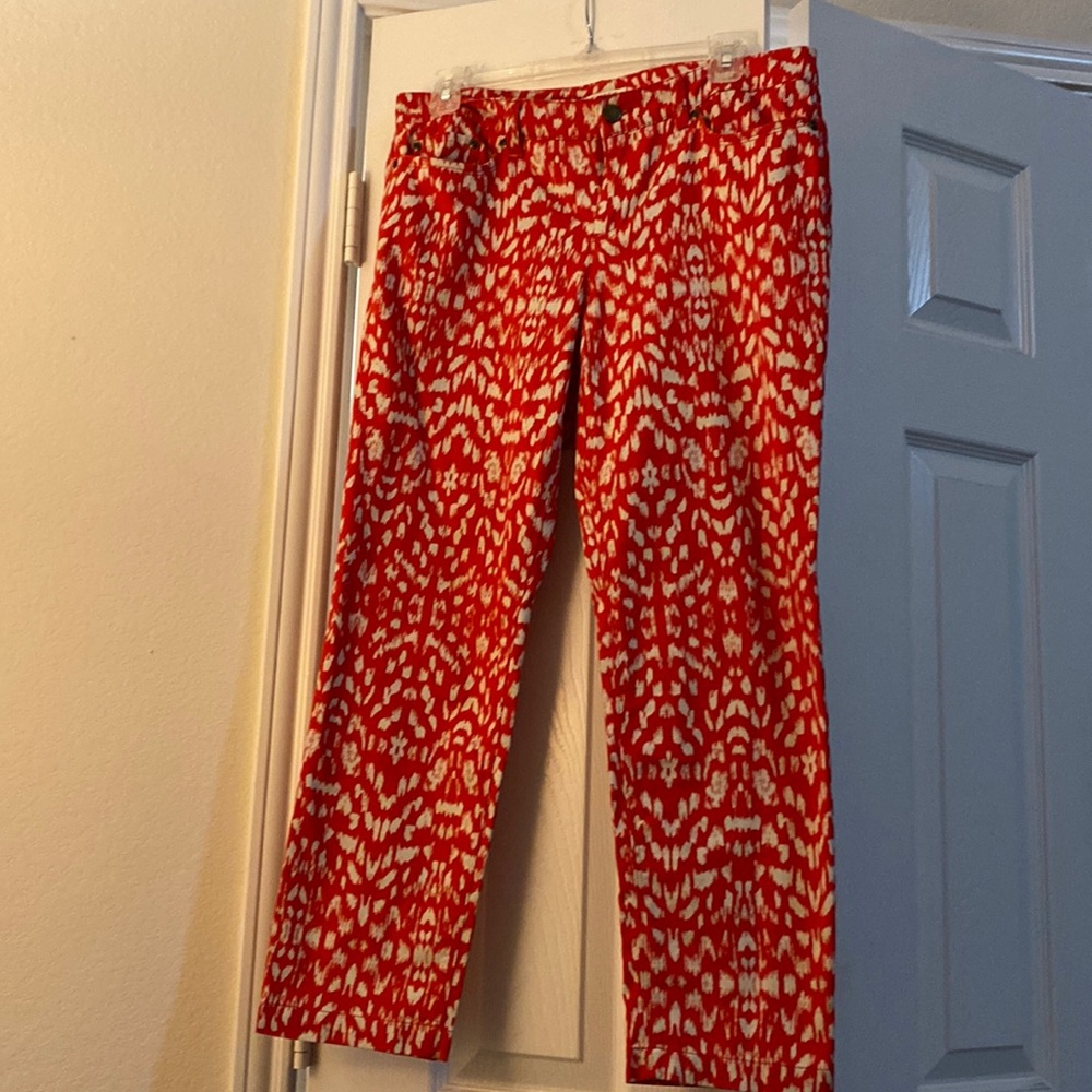 Red pants with khaki flecks. Jones New York Sport Petite. Size 8P. EUC